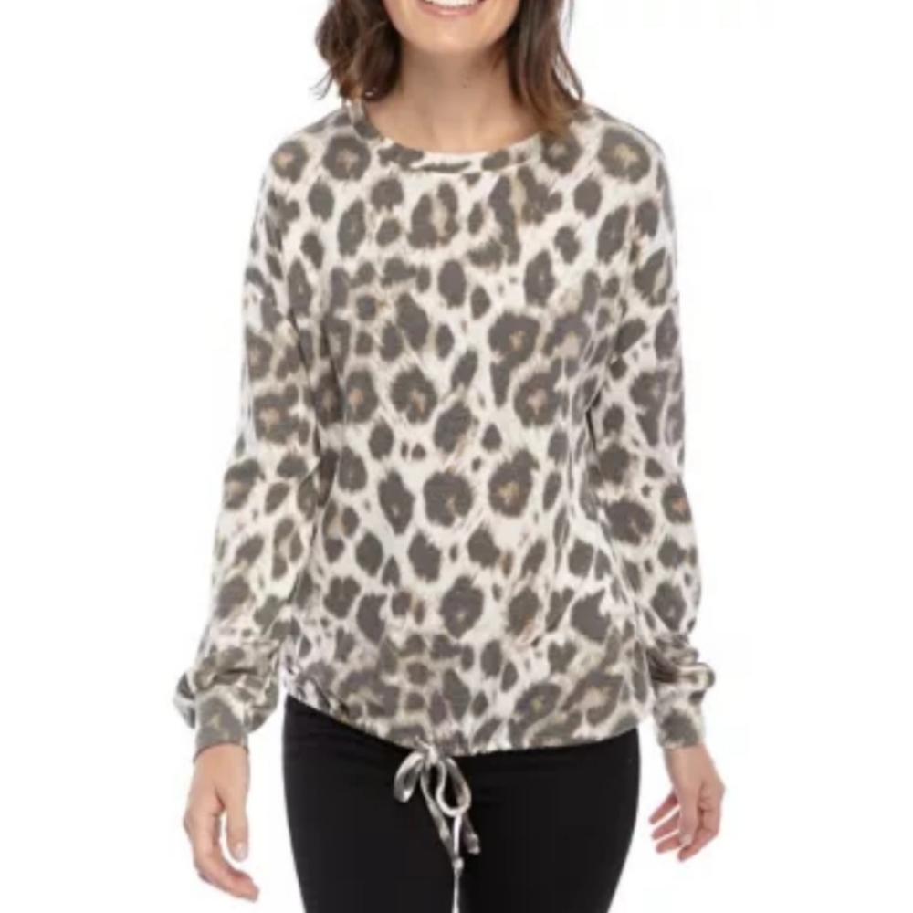New Directions Hacci Popover Top with Drawstring- Size M